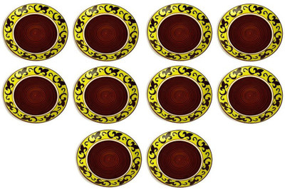 

caffeine Quarter Plate 7 Inch Stoneware in Brown Bale Handmade Dinner Plates(Pack of 10)