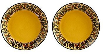 

caffeine Quarter Plate 7 Inch Stoneware in Brown Sehra Handmade Dinner Plates(Pack of 2)