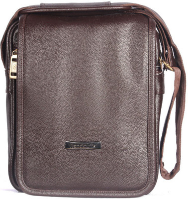 

HANDCUFFS Men & Women Formal Brown Leatherette Messenger Bag