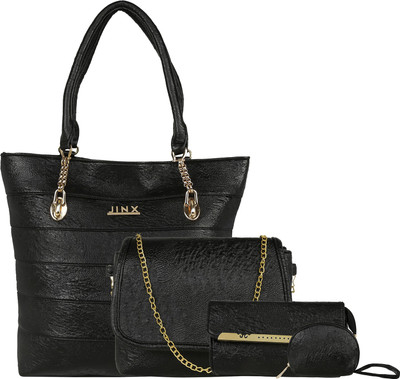 

Jinx Women Casual Black PU Tote
