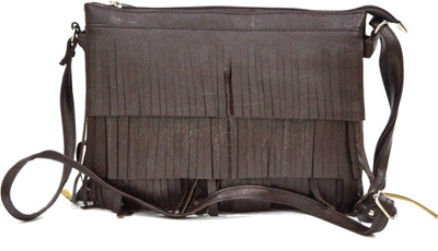 

Nemichand Jewels Girls Casual Brown PU Sling Bag