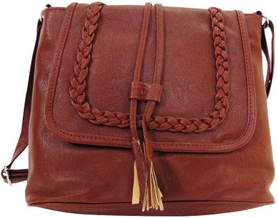 Estoss Women Casual Brown PU Sling Bag