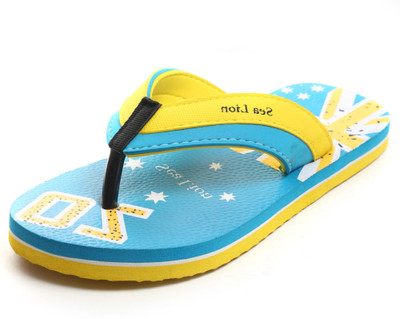 

Sea Lion Flip Flops, Blue::yellow