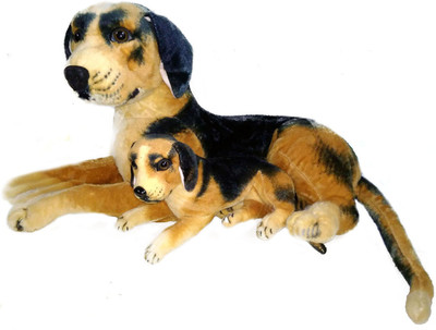 

Tickles Dog Sitting With a Puppy - 70 cm(Black)
