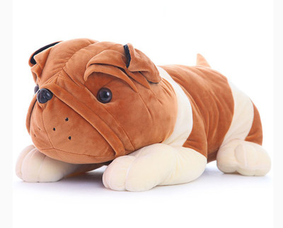 

Tickles Cute Plush Lying Bulldog Doll - 25 cm(Brown)
