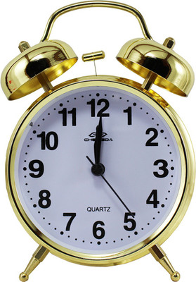 

RELEVANT Analog Twin Bell Alarm With LED Back Light Gold Clock