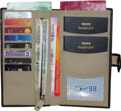 

Style 98 Girls Black, Grey Genuine Leather Wrist Wallet(8 Card Slots)