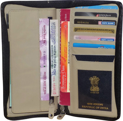 

Style 98 Girls Black, Grey Genuine Leather Wrist Wallet(8 Card Slots)