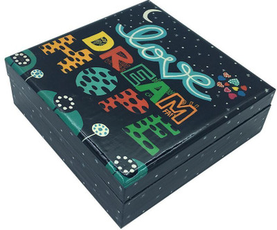 

The Crazy Me The crazy me dream hope wooden jewllerry box (hand painted) Jewellery Box Vanity Box(Black)