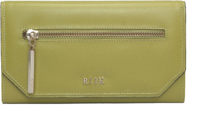 

ri2k Girls Green Genuine Leather Wallet(7 Card Slots), Citronelle