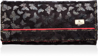

K London Women Casual Black Artificial Leather Wallet(4 Card Slots)
