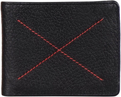 

Justanned Men Black Genuine Leather Wallet(4 Card Slots)