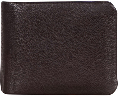 

Justanned Men Brown Genuine Leather Wallet(6 Card Slots)