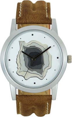 keepkart LOREM 009 3D Stylish White Dial And Brown Leather Strap Classic Watch  - For Boys   Watches  (Keepkart)