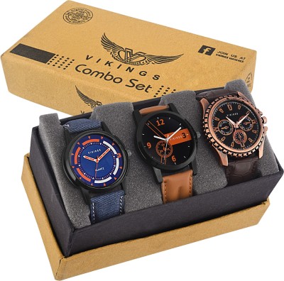 VIKINGS LATEST COMBO OF 3 STYLISH WATCHES FOR PARTY WEAR AND CASUAL Watch  - For Men & Women   Watches  (VIKINGS)