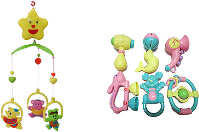 

Myra Combo of Musical Cot Toy & Rattles Set Rattle(Multicolor)