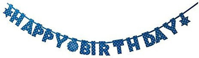 

PARTY PROPZ BIRTHDAY DECORATION/ BLUE POLKA DOT BUNTING SET OF 1/BLUE POLKA DOT PARTY SUPPLIES Banner(7 ft, Pack of 1)