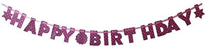 PARTY PROPZ BIRTHDAY DECORATION/PINK POLKA DOT BUNTING SET OF 1/ PINK POLKA DOT PARTY SUPPLIES Banner(7 ft, Pack of 1)