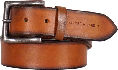 

Justanned Men Casual Tan Genuine Leather Belt