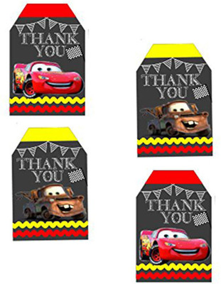 

PARTY PROPZ Multicolor MCQUEEN CAR BIRTHDAY DECORATION/ THANK YOU TAGS 12 PCS/ MCQUEEN PARTY SUPPLIES - 12 g