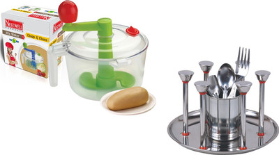 

Nestwell AATA MAKER WITH GLASS STAND (DELUXE) COMBO Plastic Detachable Dough Maker(Multicolor)