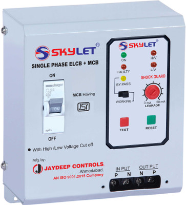 

SKYLET ELCB+MCB SINGAL PHASE 2 POLE ELCB METAL BODY MODULER MCB(2)