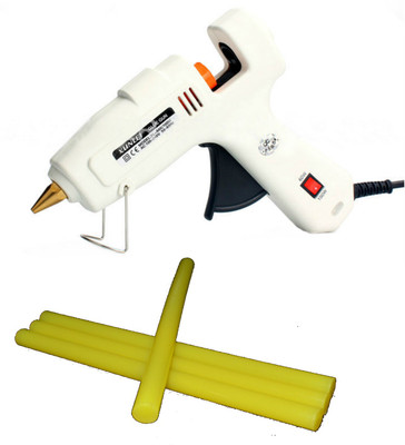 

glun Xunlei 100W 60W Copper Nozzle With 4 Yellow Sticks Hot Melt Dual Temperature Corded Glue Gun(11 mm)