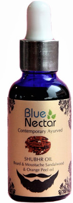 

Blue Nectar Ayurvedic Beard and Moustache Growth Oil for softer, glowing, dandruff free beard in Sandalwood & Orange Peel Aroma Hair Oil(30 ml)