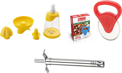 

Nestwell LEMON SQUIZER WITH PIZZA CUTTER WITH GAS LIGHTER_2 Lemon Squeezer WITH Pizza Cutter WITH Gas Lighter Multicolor Kitchen Tool Set(Multicolor)