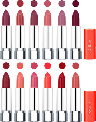 

Rythmx Creamy Matte Lipstick 012(Dark Purple, Coral, Mauve, Orange Fever, Plum, Maroon, Radish Maroon, Light Orange, Peach, Orange, Red, Peach, 48 g)