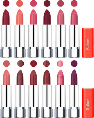 

Rythmx Creamy Matte Lipstick 016(Radish Maroon, Light Orange, Peach, Brick Red, Peach, Magenta, Matelic Peach, Matelic Coffee, Red, Matelic Mauve, Matelic Pink, Dark Purple, 48 g)