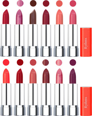 

Rythmx Creamy Matte Lipstick 011(Orange Red, Light Purple, Brown, Radish Maroon, Light Orange, Peach, Orange, Red, Peach, Matelic Mauve, Matelic Pink, Dark Purple, 48 g)