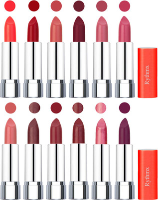 

Rythmx Creamy Matte Lipstick 016(Orange, Red, Peach, Brick Red, Peach, Magenta, Matelic Peach, Matelic Coffee, Red, Matelic Mauve, Matelic Pink, Dark Purple)