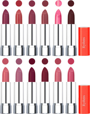 

Rythmx Creamy Matte Lipstick 012(Dark Purple, Coral, Mauve, Nude, Dark Pink, Coffee, Orange Fever, Plum, Maroon, Brick Red, Peach, Magenta, 48 g)