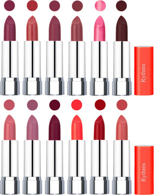 

Rythmx Creamy Matte Lipstick 012(Dark Purple, Coral, Mauve, Nude, Dark Pink, Coffee, Orange Fever, Plum, Maroon, Orange, Red, Peach, 48 g)