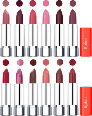 

Rythmx Creamy Matte Lipstick 001(Nude, Maroon, Rose, Pink, Cherry, Purple, Orange Red, Light Purple, Brown, Matelic Peach, Matelic Coffee, Red, 48 g)