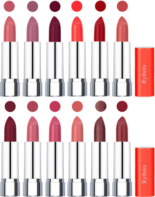 

Rythmx Creamy Matte Lipstick 015(Orange Fever, Plum, Maroon, Orange, Red, Peach, Brick Red, Peach, Magenta, Matelic Peach, Matelic Coffee, Red, 48 g)