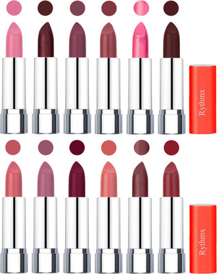

Rythmx Creamy Matte Lipstick 007(Pink, Cherry, Purple, Nude, Dark Pink, Coffee, Orange Fever, Plum, Maroon, Matelic Peach, Matelic Coffee, Red, 48 g)
