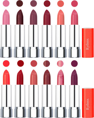 

Rythmx Creamy Matte Lipstick 008(Pink, Cherry, Purple, Radish Maroon, Light Orange, Peach, Orange, Red, Peach, Matelic Mauve, Matelic Pink, Dark Purple, 48 g)