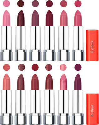 

Rythmx Creamy Matte Lipstick 008(Pink, Cherry, Purple, Brick Red, Peach, Magenta, Matelic Peach, Matelic Coffee, Red, Matelic Mauve, Matelic Pink, Dark Purple, 48 g)