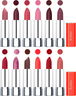 

Rythmx Creamy Matte Lipstick 001(Nude, Maroon, Rose, Pink, Cherry, Purple, Orange Red, Light Purple, Brown, Orange, Red, Peach, 48 g)