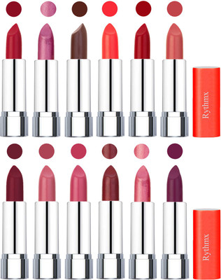 

Rythmx Creamy Matte Lipstick 011(Orange Red, Light Purple, Brown, Orange, Red, Peach, Brick Red, Peach, Magenta, Matelic Mauve, Matelic Pink, Dark Purple, 48 g)