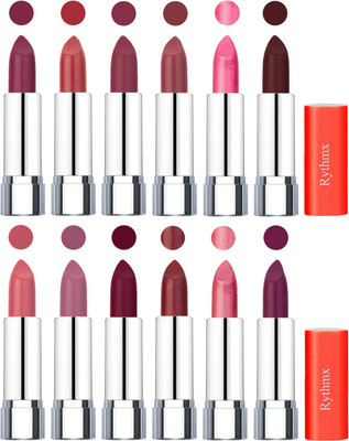 

Rythmx Creamy Matte Lipstick 012(Dark Purple, Coral, Mauve, Nude, Dark Pink, Coffee, Orange Fever, Plum, Maroon, Matelic Mauve, Matelic Pink, Dark Purple, 48 g)
