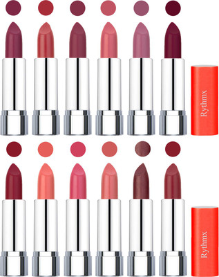 

Rythmx Creamy Matte Lipstick 012(Dark Purple, Coral, Mauve, Orange Fever, Plum, Maroon, Radish Maroon, Light Orange, Peach, Matelic Peach, Matelic Coffee, Red, 48 g)
