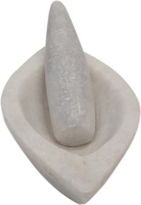 

VRS Natural Marble Mortar and Pestle/ Okhali Musali / Khallad Musali / Simple Mortar And Pestle / Crushing and Grinding Pestle / Masala Kutani / Masher / Spice crusher / Spice Grinder / Medicine Crusher Marble Masher(White, Pack of 1)