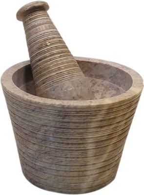 

VRS Natural Soapstone Mortar and Pestle/ Okhali Musali / Khallad Musali / Simple Mortar And Pestle / Crushing and Grinding Pestle / Masala Kutani / Masher / Spice crusher / Spice Grinder / Medicine Crusher Stoneware Masher(Beige, Pack of 1)