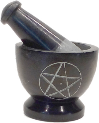 

VRS Natural Soapstone Mortar and Pestle/ Okhali Musali / Khallad Musali / Simple Mortar And Pestle / Crushing and Grinding Pestle / Masala Kutani / Masher / Spice crusher / Medicine Crusher Stoneware Masher(Black, Pack of 1)