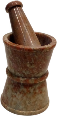 

VRS Natural Marble Mortar and Pestle/ Okhali Musali / Khallad Musali / Simple Mortar And Pestle / Crushing and Grinding Pestle / Masala Kutani / Masher / Spice crusher / Spice Grinder / Medicine Crusher Stoneware Masher(Brown, Pack of 1)
