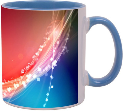 

Arkist red and blue Blue Ceramic Mug(340 ml), Multicolor