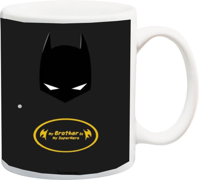 

ME&YOU Raksha Bandhan Gifts For Bro/ Bhai; My Brother Is My Superhero Printed Ceramic Mug(325 ml), Black